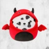 Squishmallow - Dustin The Dalmatian In Devil Costume 2 Squishmallow - Dustin The Dalmatian In Devil Costume -Mortem Horror Shop Dustin the devil halloween squishmalloq
