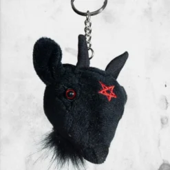 Goathead Baphomet Plush Keychain -Mortem Horror Shop baphomet keychain plush
