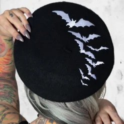 Bat Beret Hat (White)