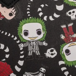 LOUNGEFLY Beetlejuice - All Over Pop Crossbody Bag -Mortem Horror Shop beetlejuice crossbody handbag