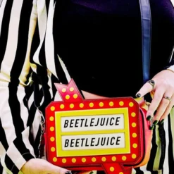 LOUNGEFLY Beetlejuice - Graveyard Sign Crossbody Bag -Mortem Horror Shop beetlejuice loungefly logo sign crossbody