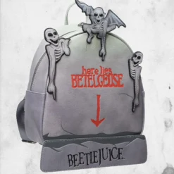 LOUNGEFLY Beetlejuice - Tombstone (Glow-In-The-Dark) Mini-Backpack -Mortem Horror Shop beetlejuice tombestone loungefly bag