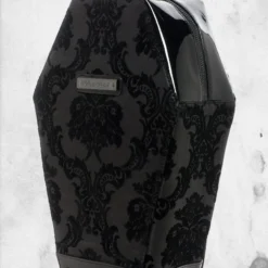 Coffin Backpack - Black Damask