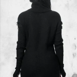 Assimilate Knit Sweater -Mortem Horror Shop black knit sweater