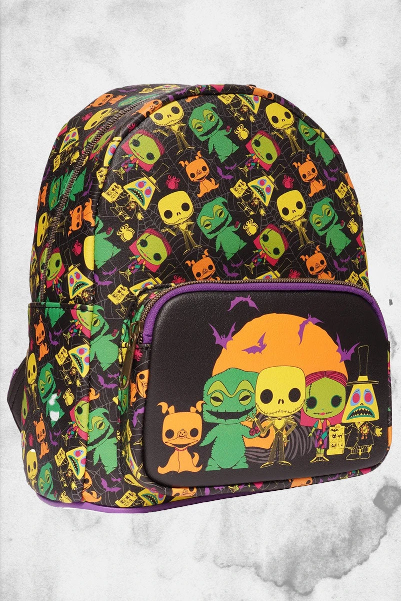 LOUNGEFLY Nightmare Before Christmas - Blacklight Print Mini-Backpack 3 LOUNGEFLY Nightmare Before Christmas - Blacklight Print Mini-Backpack
