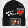 Bioworld Bride Of Chucky - Distressed Good Guys & Tiffany Beanie 1 Bioworld Bride Of Chucky - Distressed Good Guys & Tiffany Beanie -Mortem Horror Shop chucky horror themed beanie