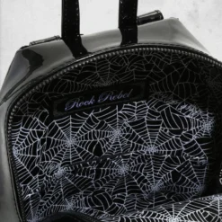 Coffin Backpack - Black Quilted -Mortem Horror Shop coffin back pack inside