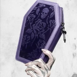Vampire's Kiss Coffin Wallet (Plum) -Mortem Horror Shop coffin purple handbag