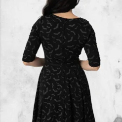 Bat Print Stephanie Flare Dress -Mortem Horror Shop cute unique vontage dress