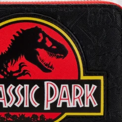 LOUNGEFLY Jurassic Park - Logo Zip Wallet -Mortem Horror Shop dinosaur loungefly jurassic park logo wallet