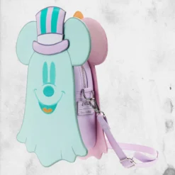 LOUNGEFLY Disney - Pastel Ghost Mickey And Minnie Mouse Glow Crossbody Bag -Mortem Horror Shop disney ghost halloween loungefly bag