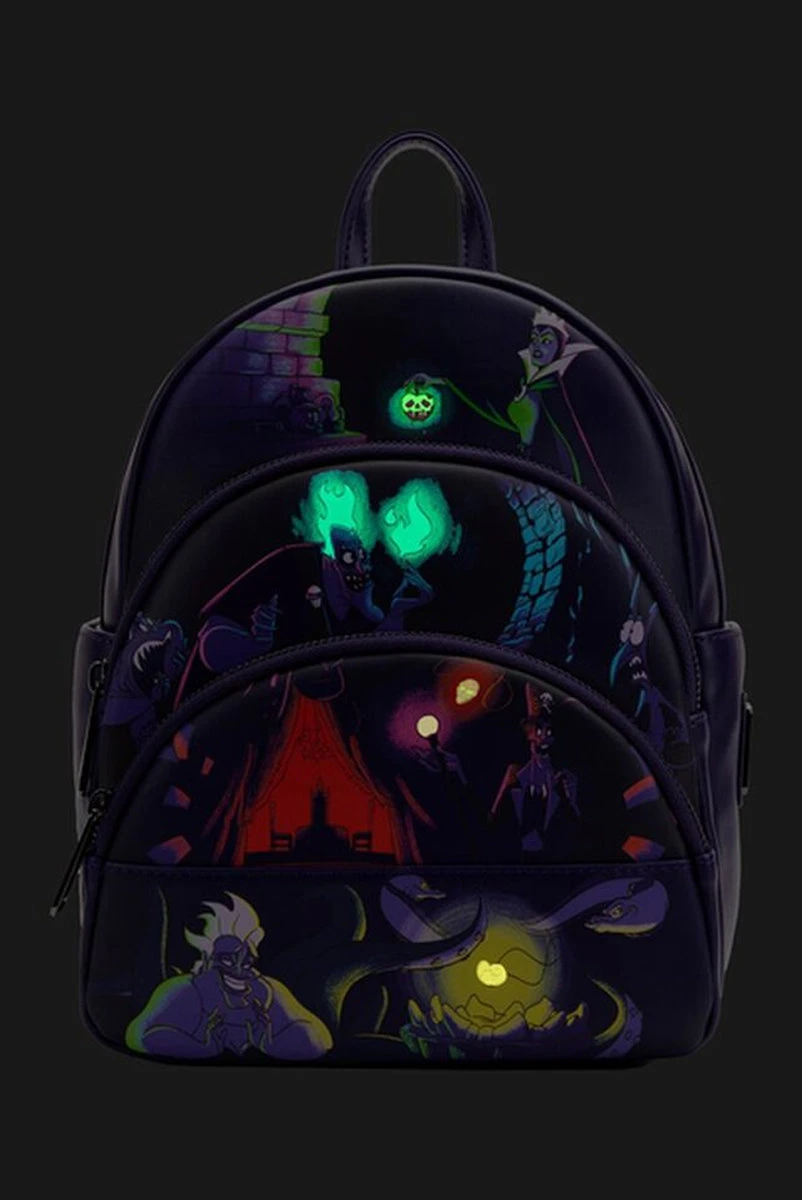 LOUNGEFLY Disney - Villains (Glow In The Dark) Mini-Backpack 6 LOUNGEFLY Disney - Villains (Glow In The Dark) Mini-Backpack - Image 4