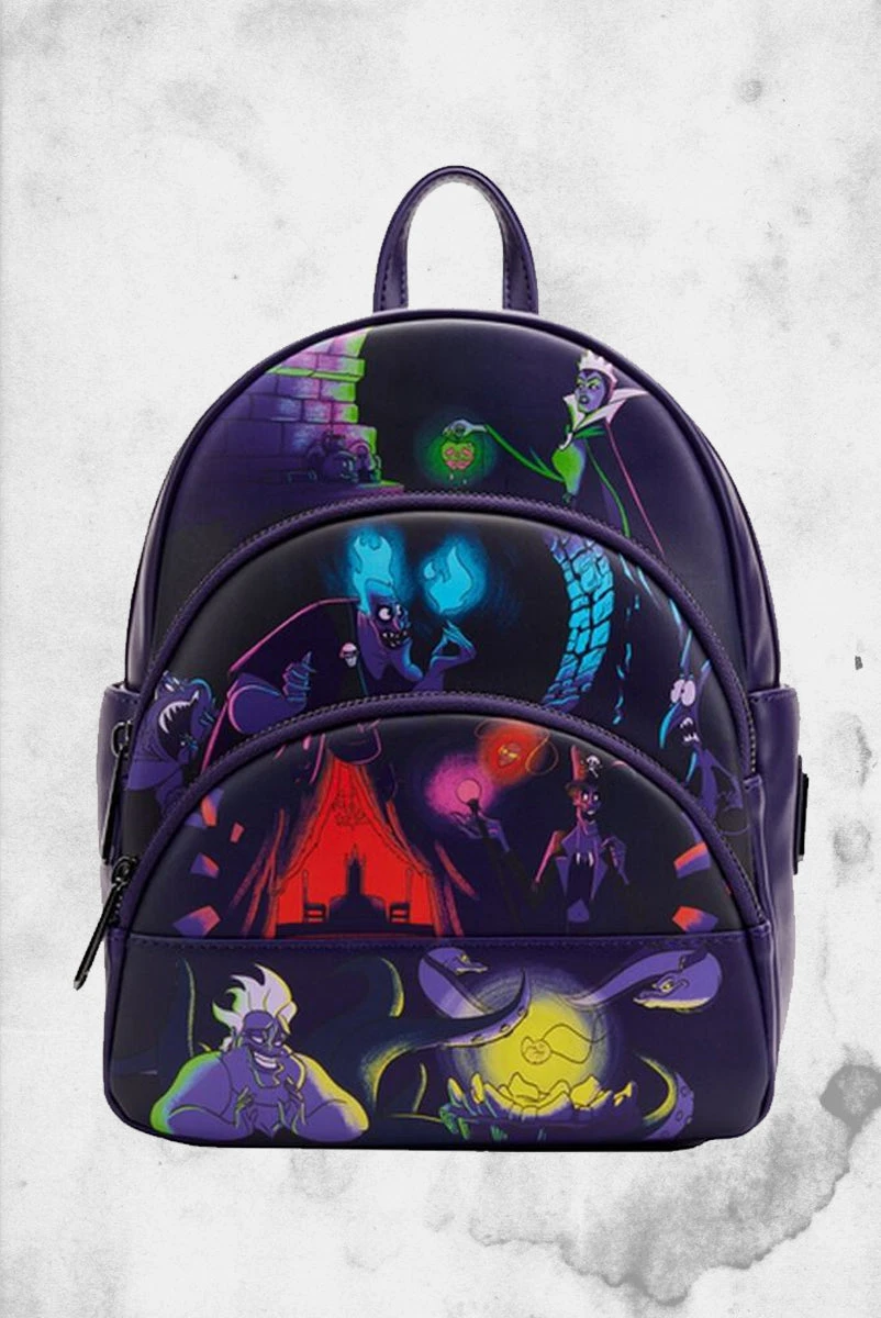 LOUNGEFLY Disney - Villains (Glow In The Dark) Mini-Backpack 3 LOUNGEFLY Disney - Villains (Glow In The Dark) Mini-Backpack