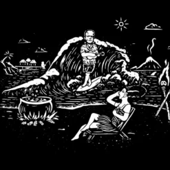 Big Kahuna Bride & Frank T-Shirt -Mortem Horror Shop doa tiki halloween frank bride shirt