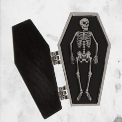 Drop Dead Coffin (Enamel Pin) -Mortem Horror Shop drop dead enamel pin coffin