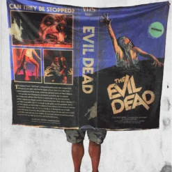 Evil Dead VHS Throw Blanket 9 Evil Dead VHS Throw Blanket -Mortem Horror Shop evildead blanket halloween