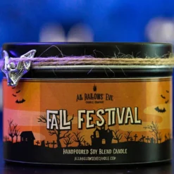 Fall Festival (Cinnamon Sugar Donut) - Wood Wick Candle 9 Fall Festival (Cinnamon Sugar Donut) - Wood Wick Candle -Mortem Horror Shop fall candle