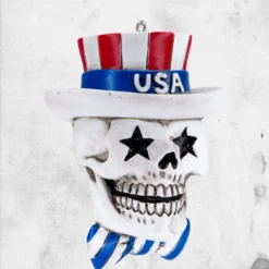 July 4th Skull Ornament