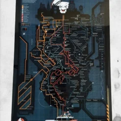 Ghostbusters - NYC Subway Map (Aluminum Sign)