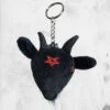 Goathead Baphomet Plush Keychain -Mortem Horror Shop goathead keychain