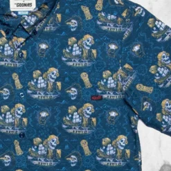 Goonies "Never Say Die" Button-Up -Mortem Horror Shop goonies button up mens shirt