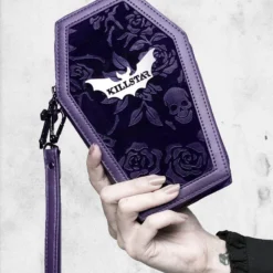 Vampire's Kiss Coffin Wallet (Plum) -Mortem Horror Shop goth coffin handbag