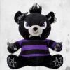 Goth Plush Teddy -Mortem Horror Shop goth punk themed plush bear