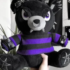 Goth Plush Teddy -Mortem Horror Shop goth teddy bear halloween kreepture
