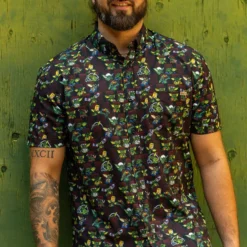 Gremlins "Mogwai Matinee" Button-Up 9 Gremlins "Mogwai Matinee" Button-Up -Mortem Horror Shop gremlins horror button up shirt christmas