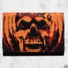 LOUNGEFLY Halloween 2 - Michael Myers Pumpkin Tri-Fold Wallet -Mortem Horror Shop halloween michael myers wallet loungefly