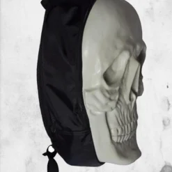 Skull (White) Backpack 7 Skull (White) Backpack -Mortem Horror Shop halloween skull backpack white