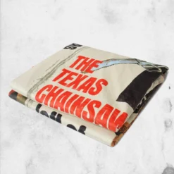 Texas Chainsaw Massacre VHS Throw Blanket -Mortem Horror Shop horror themed texas chainsaw blanket