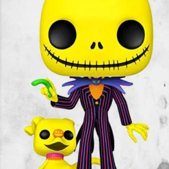 FUNKO Nightmare Before Christmas - Jack Skellington & Zero Jumbo Black Light - Pop! Figure