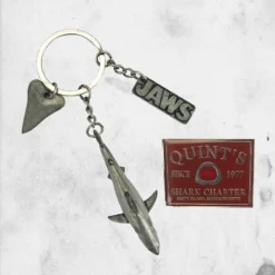 JAWS - Keychain & Pin Set -Mortem Horror Shop jaws vhs keychain set chs