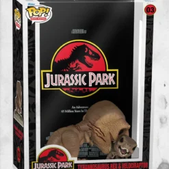 FUNKO Jurassic Park - Tyrannosaurus Rex & Velociraptor - Movie Poster With Case Pop! Figure -Mortem Horror Shop jurassic park movie funko pop figure
