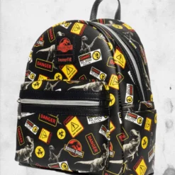 LOUNGEFLY Jurassic Park - Warning Signs Mini-Backpack