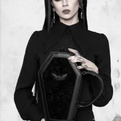 Vampire's Kiss Coffin Purse (Black) -Mortem Horror Shop killstar coffin handbag purse black