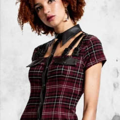All Attitude Cut-Out-Dress -Mortem Horror Shop killstar dress tartan