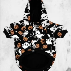 Haunted Pumpkin Pet Hoodie 7 Haunted Pumpkin Pet Hoodie -Mortem Horror Shop killstar pet hoodie ghost pumpkin dog