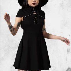 Tied Up Skater Dress -Mortem Horror Shop killstar skater dress tied up