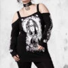 Morning Bardot Sweater -Mortem Horror Shop killstar strapped shirt