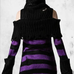 Salvia Hooded Knit Sweater 6 Salvia Hooded Knit Sweater -Mortem Horror Shop knit sweater purple horror