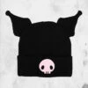 Bioworld Kuromi Plush Ears Cosplay Beanie -Mortem Horror Shop kumori knitted beanie