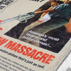 Texas Chainsaw Massacre VHS Throw Blanket -Mortem Horror Shop leatherface blanket