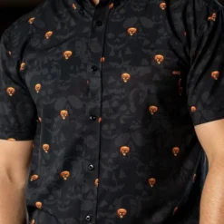 Halloween II "Lil Mikey" Button-Up -Mortem Horror Shop michael myers halloween button up shirt