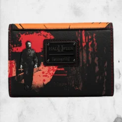LOUNGEFLY Halloween 2 - Michael Myers Pumpkin Tri-Fold Wallet -Mortem Horror Shop michael myers loungefly wallet