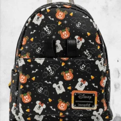 LOUNGEFLY Disney - Mickey And Minnie Mouse Spooky Mini-Backpack & Ears Headband Set -Mortem Horror Shop mickey halloween disney loungefly bag