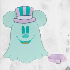 LOUNGEFLY Disney - Pastel Ghost Mickey And Minnie Mouse Glow Crossbody Bag