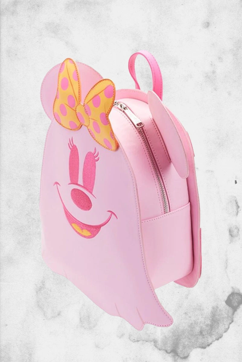 LOUNGEFLY Disney - Pastel Ghost Minnie Mouse Glow-in-the-Dark Mini Backpack 7 LOUNGEFLY Disney - Pastel Ghost Minnie Mouse Glow-in-the-Dark Mini Backpack - Image 5
