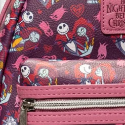 LOUNGEFLY Nightmare Before Christmas - Jack And Sally Hearts Mini-Backpack -Mortem Horror Shop nightmare before christmas backpack loungefly